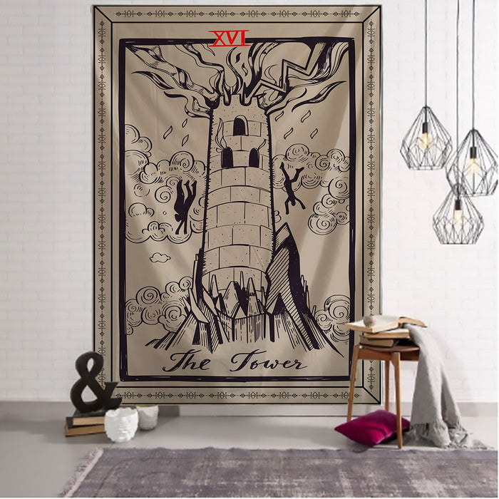 Myth Illustration Style Tapestry Wall Hanging Tapis Cloth