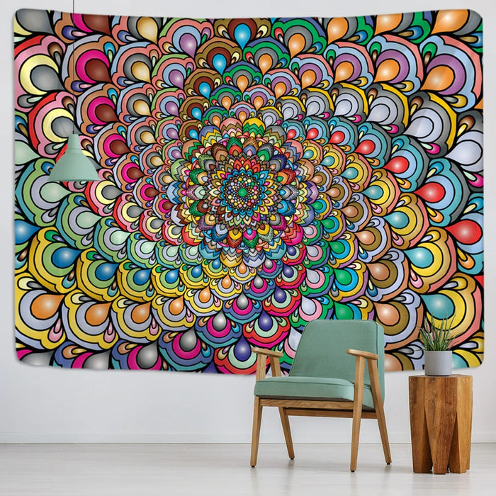 Colorful Spiral Tapestry Wall Hanging Tapis Cloth