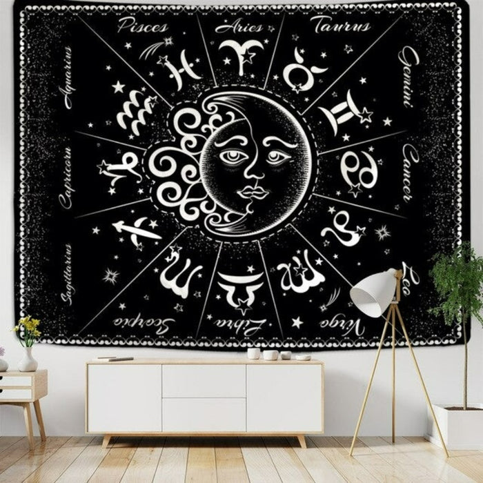 Zodiac Sign Theme Tapestry Wall Hanging Tapis Cloth