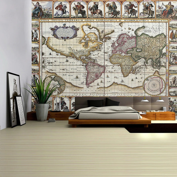 High-Definition Map Tapestry Wall Hanging Tapis Cloth