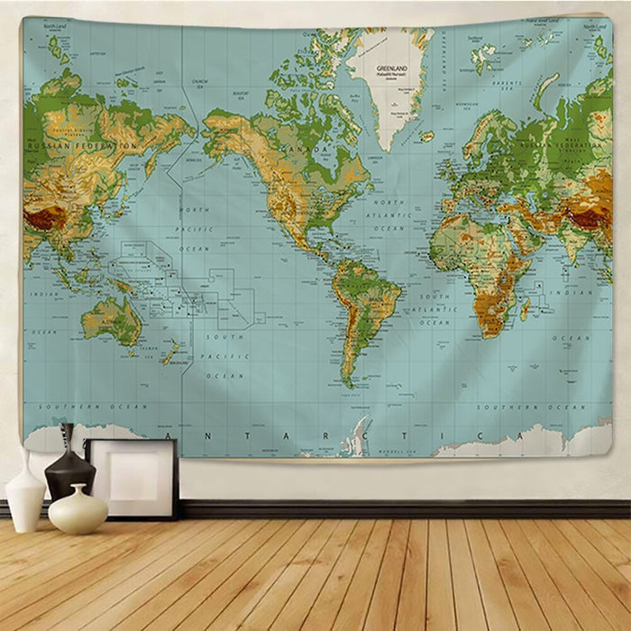 World Map Tapestry Wall Hanging Tapis Cloth