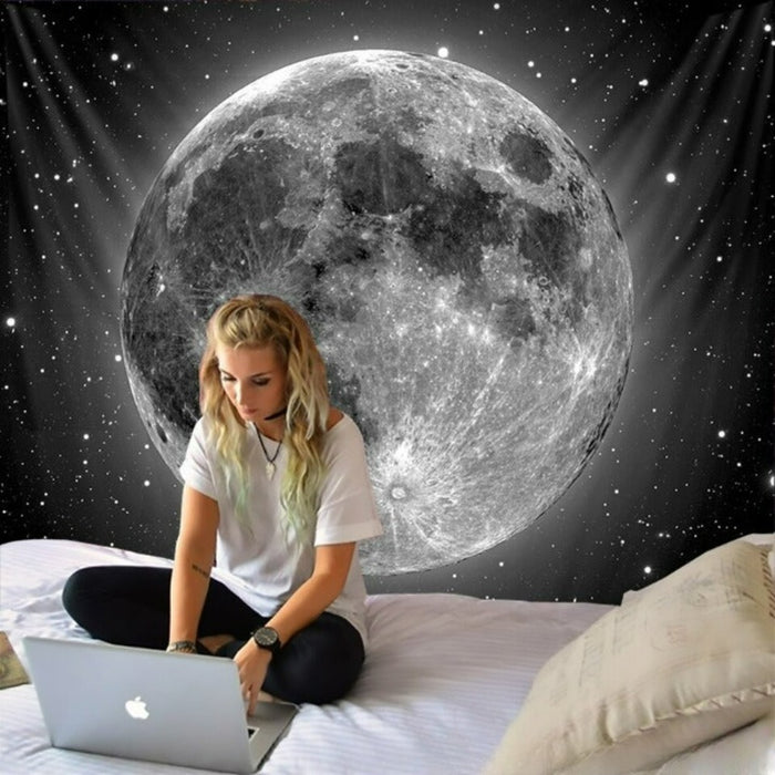 Black and White Moon Tapestry Tapis Cloth