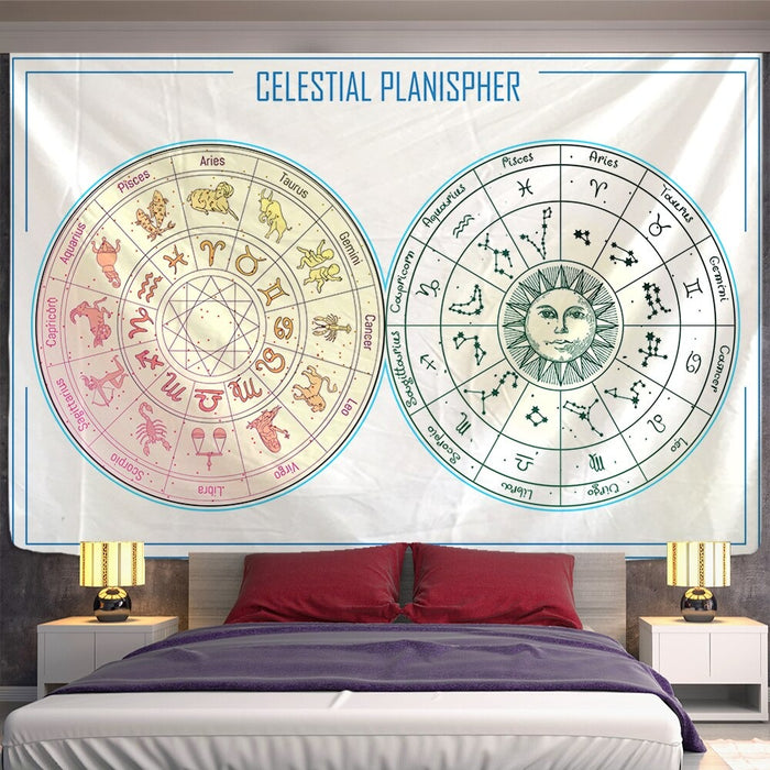 Constellation Compass Mandala Tapestry Wall Hanging Tapis Cloth