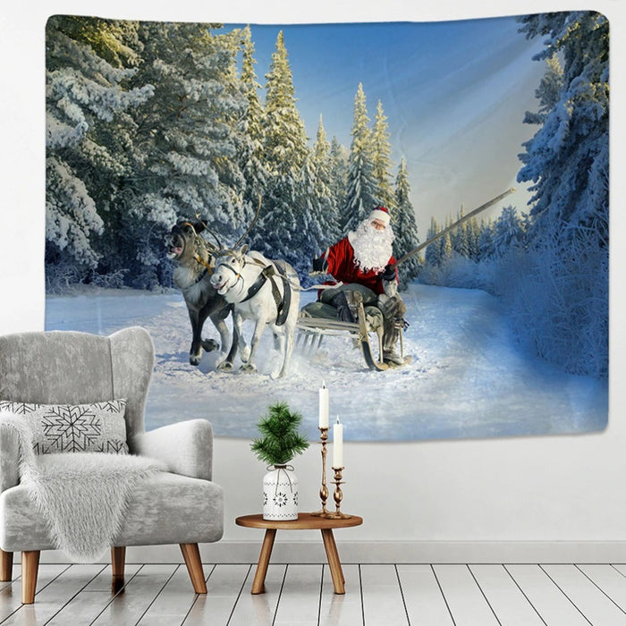 Snowy Background Tapestry Wall Hanging