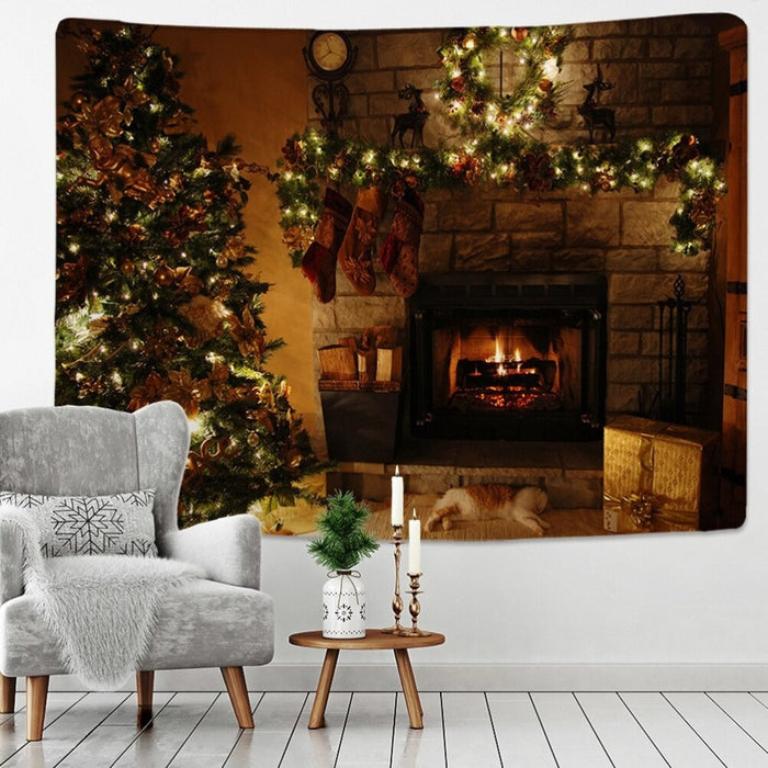 Snowy Background Tapestry Wall Hanging