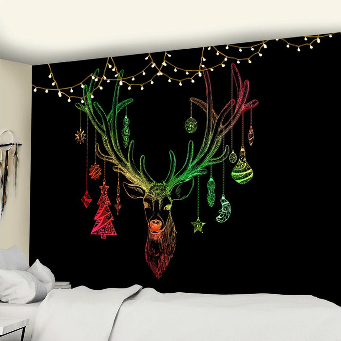 Christmas Reindeer Tapestry Wall Hanging Tapis Cloth