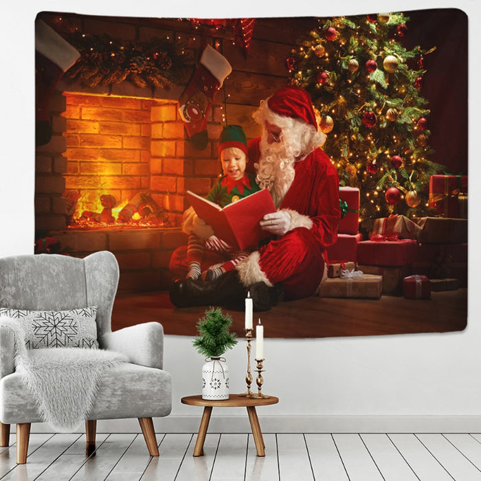 Snowy Christmas Tapestry Wall Hanging Tapis Cloth