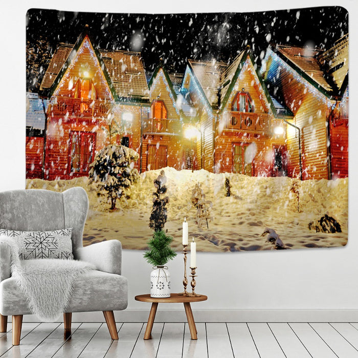 Snowy Christmas Tapestry Wall Hanging Tapis Cloth
