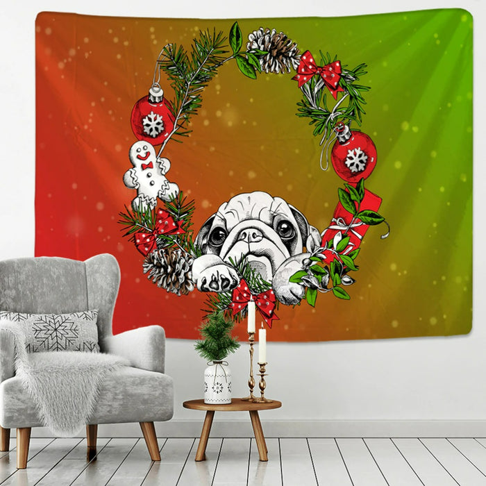 Christmas Theme Animals Tapestry Wall Hanging Tapis Cloth