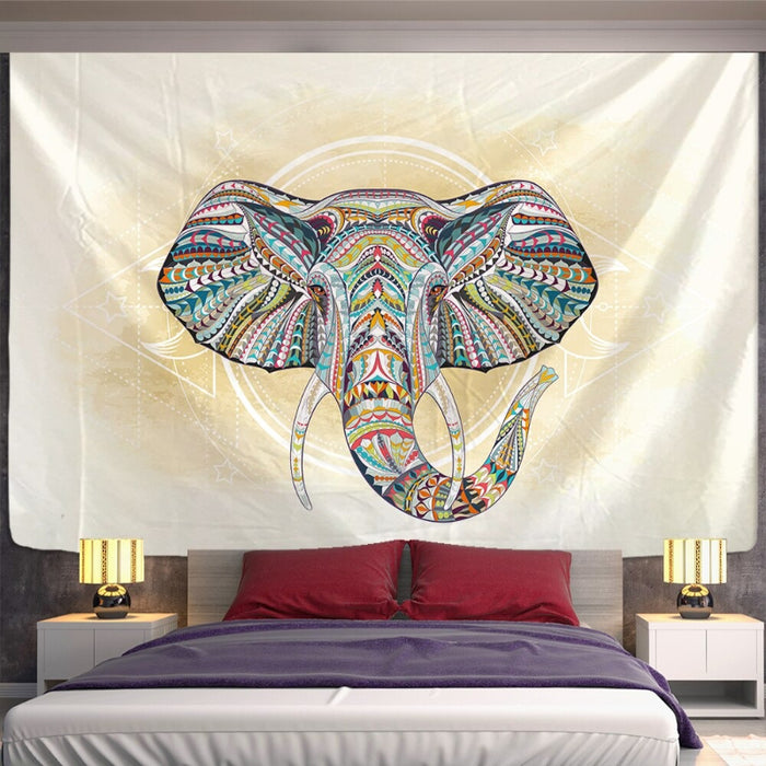 Colorful Elephant Tapestry Wall Hanging Tapis Cloth