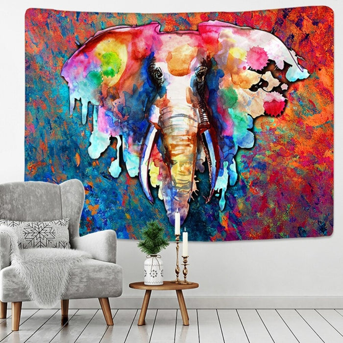 3D Mural Elephant Tapestry Wall Hanging Tapis Cloth