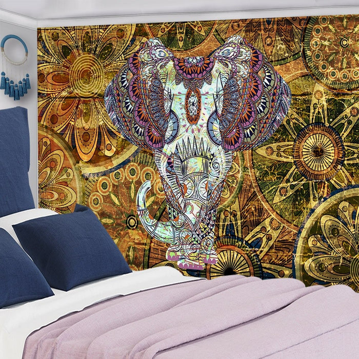 Mandala Elephant Tapestry Wall Hanging Tapis Cloth