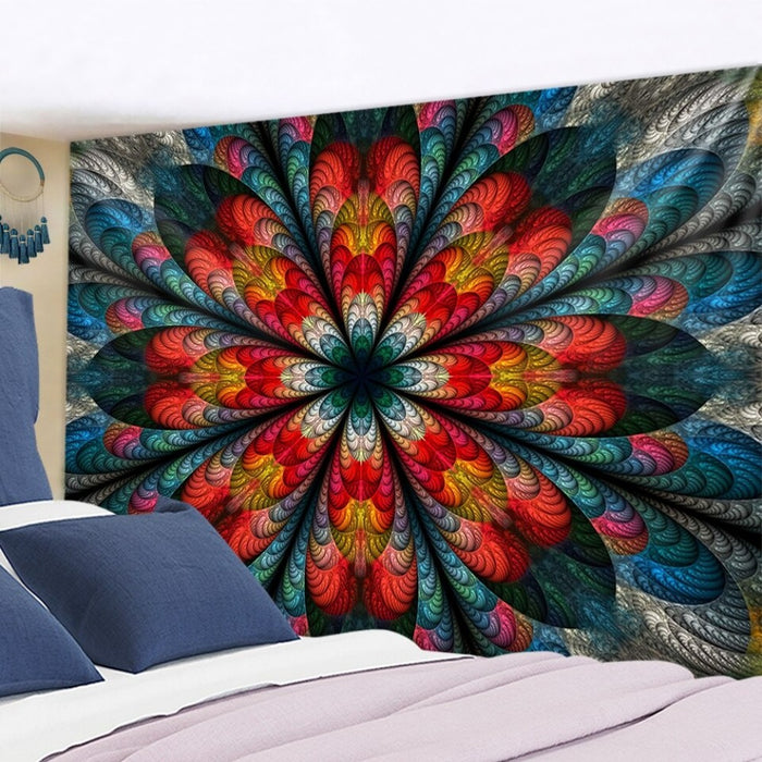 Indian Flower Mandala Tapestry Wall Hanging Tapis Cloth