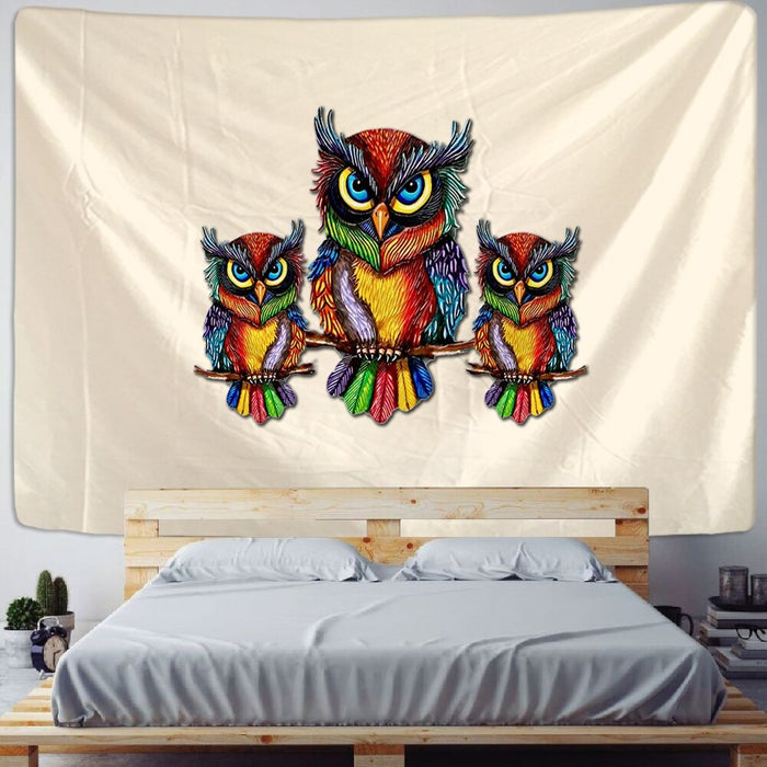 Abstract Owl Tapestry Wall Hanging Tapis Cloth