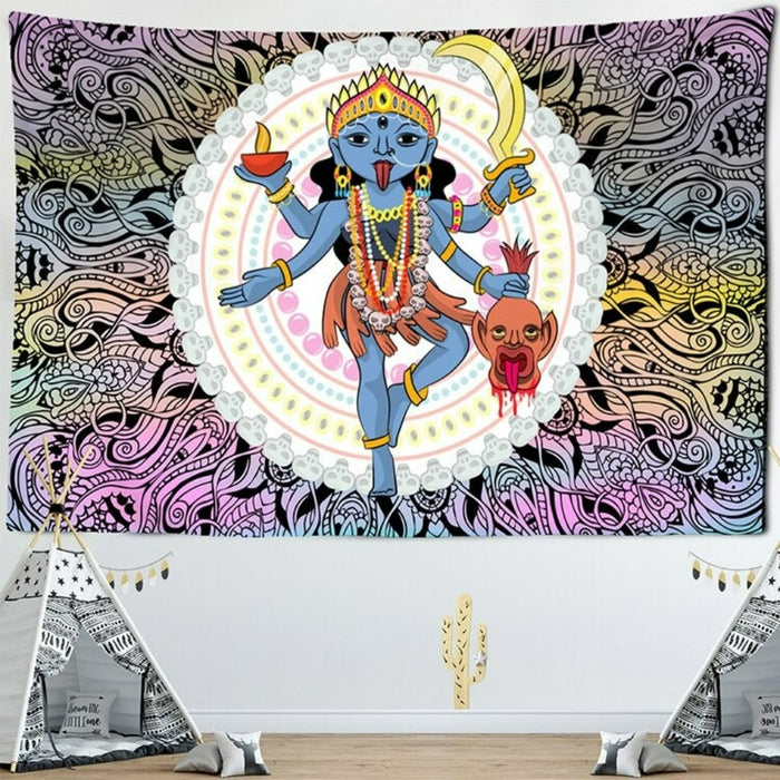 Mandala Buddha And Lord Shiva Tapestry Wall Hanging Tapis Cloth