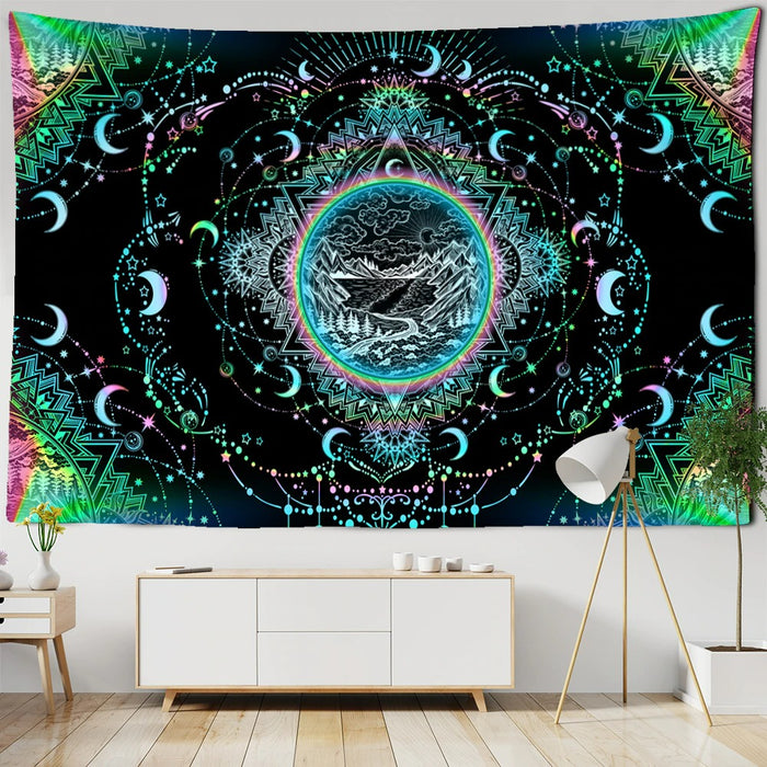 Moon Faces Tapestry Wall Hanging Tapis Cloth