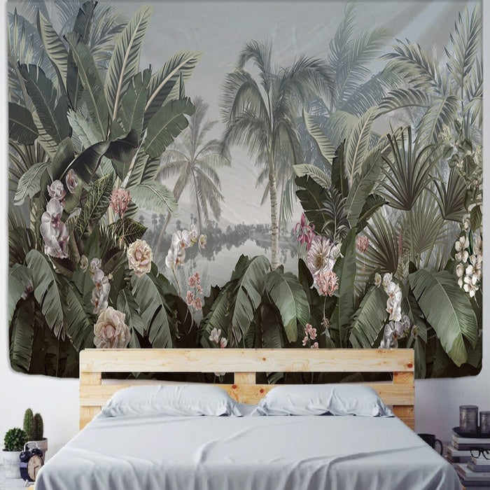 Palm Trees Print Tapestry Wall Hanging Tapis Cloth