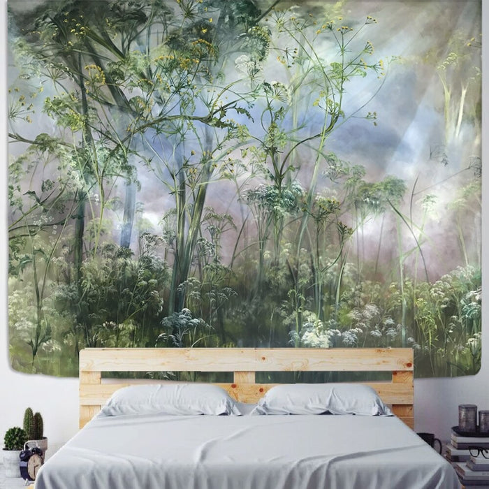 Palm Plant Print Tapestry Wall Hanging Tapis Cloth