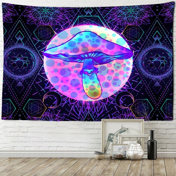 Psychedelic Mushroom Mandala Tapestry Wall Hanging Tapis Cloth