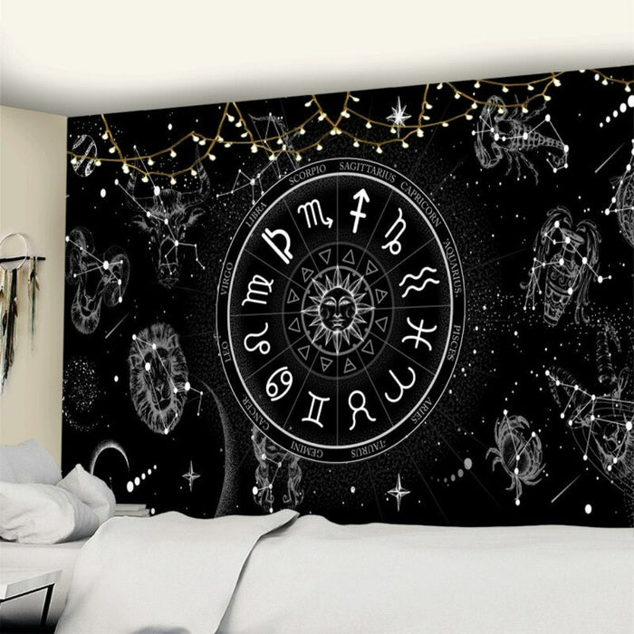 Zodiac Sign Theme Tapestry Wall Hanging Tapis Cloth