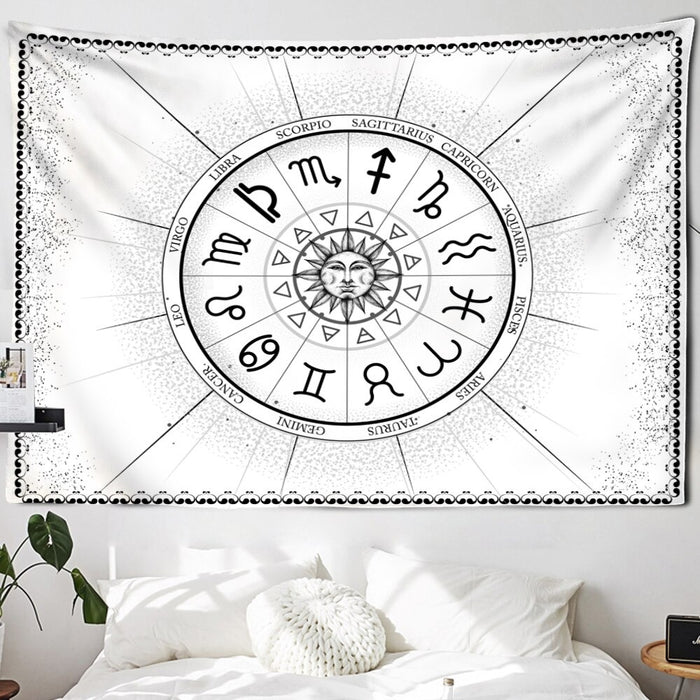 Mandala White Black Tapestry Wall Hanging Tapis Cloth