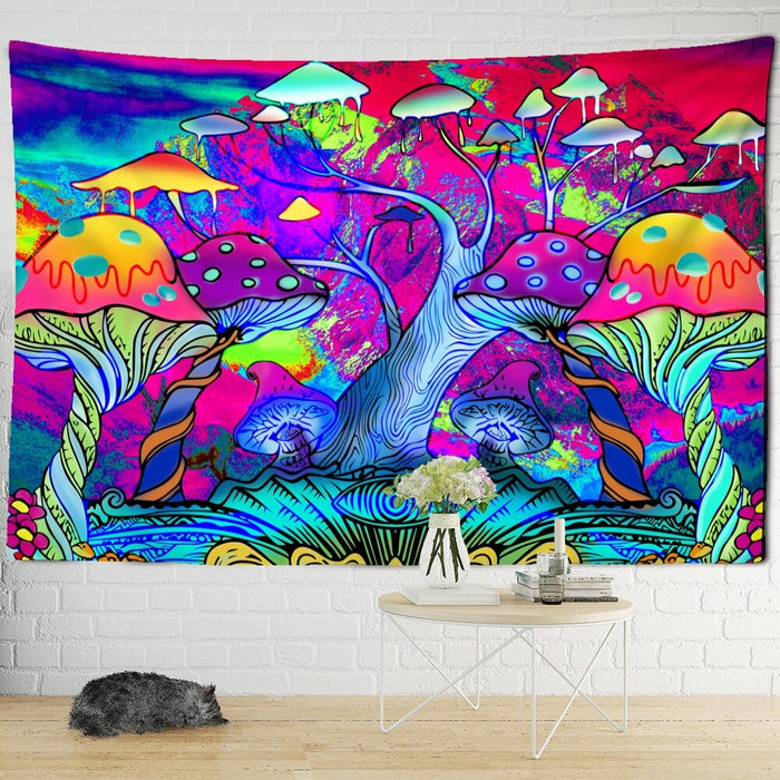 Bohemian Mushroom Art Tapestry Wall Hanging Tapis Cloth