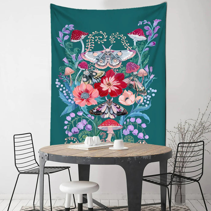 Butterfly Floral Tapestry Wall Hanging Tapis Cloth