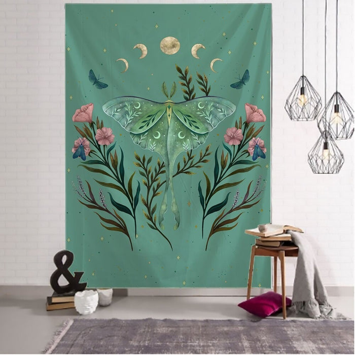 Butterfly Mushroom Tapestry Wall Hanging Tapis Cloth