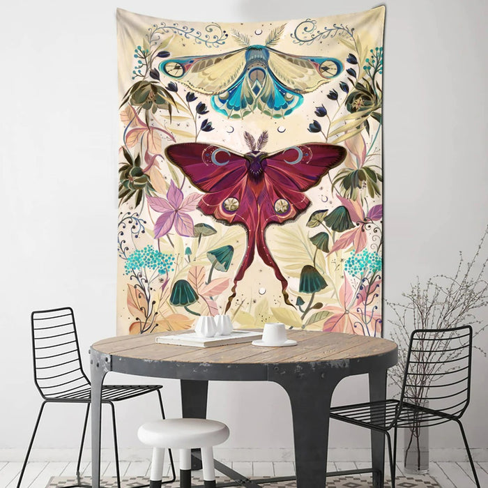Butterfly Floral Tapestry Wall Hanging Tapis Cloth
