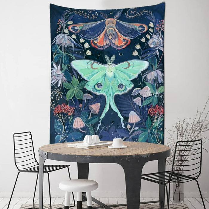 Flowers Butterflies Tapestry Wall Hanging Tapis Cloth
