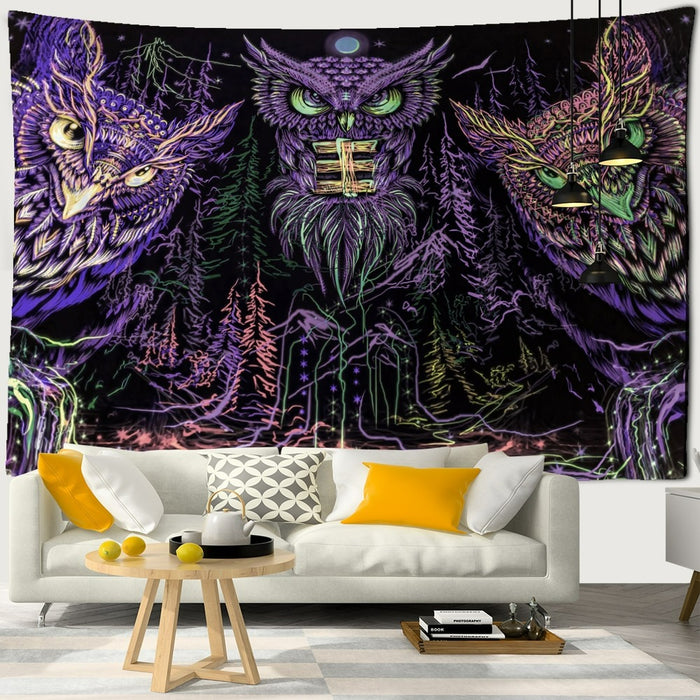 Colorful Mystic Owl Tapestry Wall Hanging Tapis Cloth