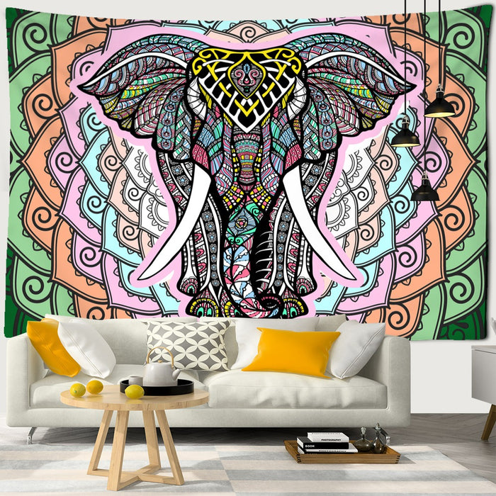 India Mandala Elephant Tapestry Wall Hanging Tapis Cloth