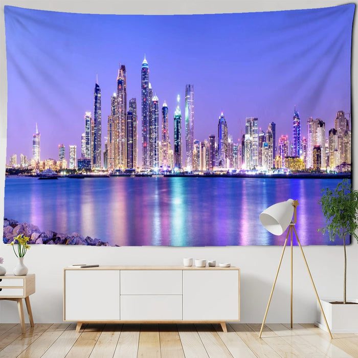 City Neon Tapestry Wall Hanging Tapis Cloth