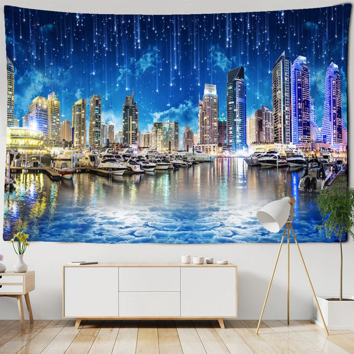 City Neon Tapestry Wall Hanging Tapis Cloth
