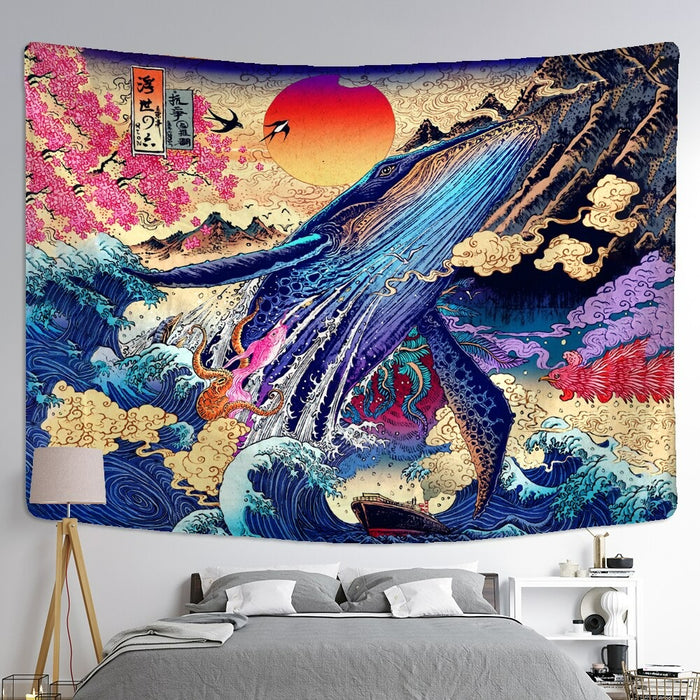 Japanese Fantasy Tapestry Wall Hanging Tapis Cloth