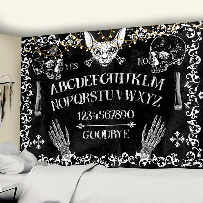 Tarot Black Cat Tapestry Wall Hanging Tapis Cloth