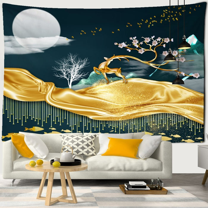 Sunrise Landscape Print Tapestry Wall Hanging Tapis Cloth