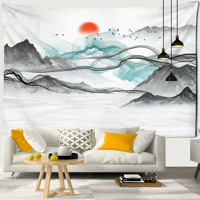 Sunrise Landscape Tapestry Wall Hanging Tapis Cloth
