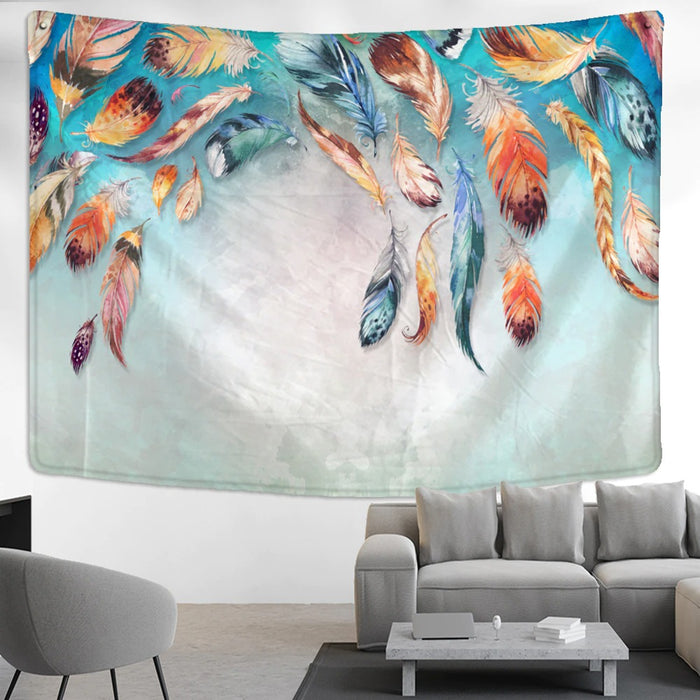Feather Ink Painting Tapestry Wall Hanging Tapis Cloth