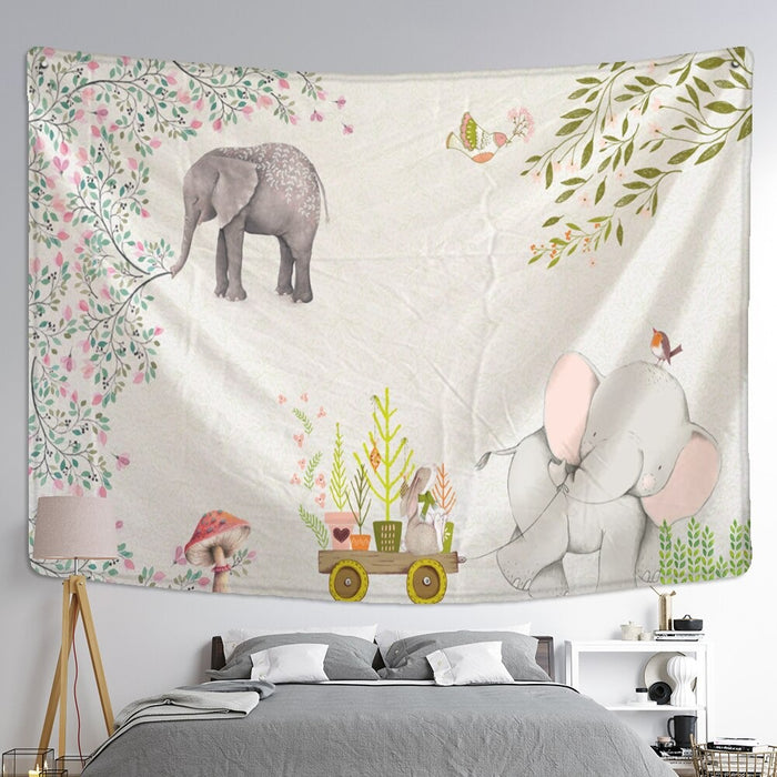 Cartoon Animal World Tapestry Wall Hanging Tapis Cloth