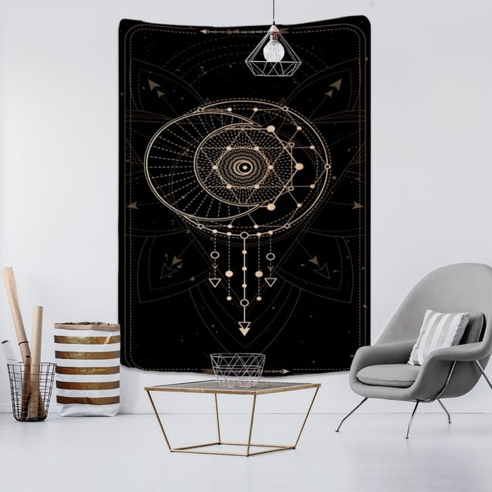 Wheel of Fortune Tarot Tapestry Wall Hanging Tapis Cloth