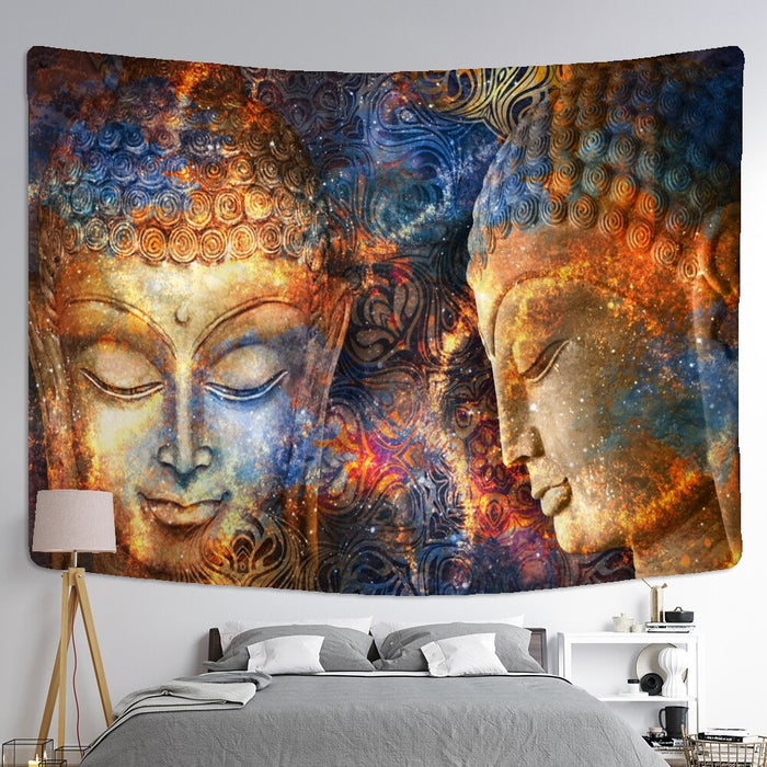 Psychedelic Indian Buddha Tapestry Wall Hanging Tapis Cloth