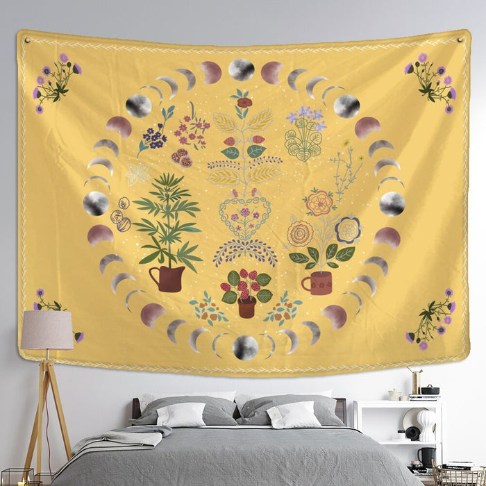 Moon Phase Tapestry Wall Hanging Tapis Cloth