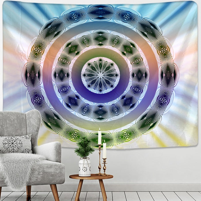 Colorful Wheel Pattern Tapestry Wall Hanging Tapis Cloth