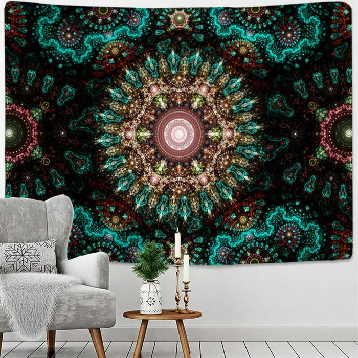 Glowing Circles Tapestry Wall Hanging Tapis Cloth