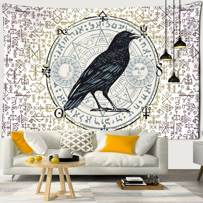 Art Crow Tapestry Wall Hanging Tapis Cloth
