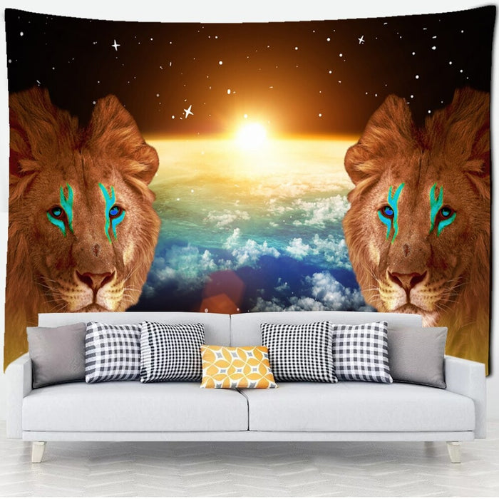 Psychedelic Lion Tapestry Wall Hanging Tapis Cloth