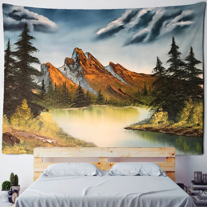 Landscape Oil Painting Tapestry Wall Hanging Tapis Cloth