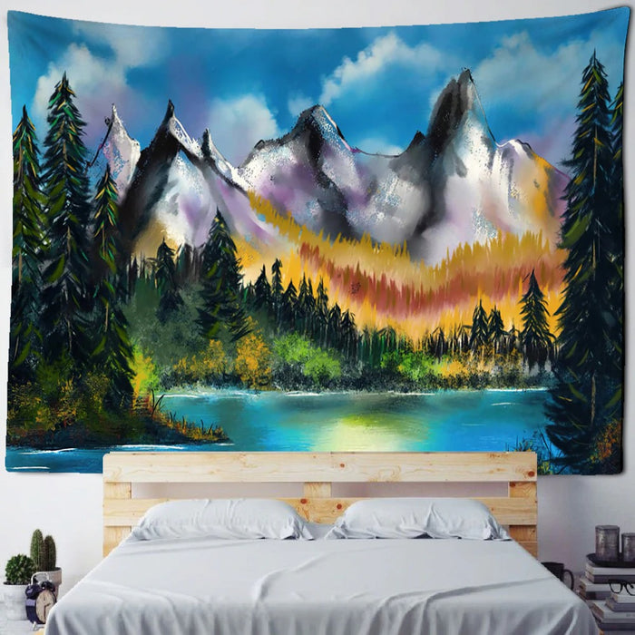 Landscape Painting Tapestry Wall Hanging Tapis Cloth