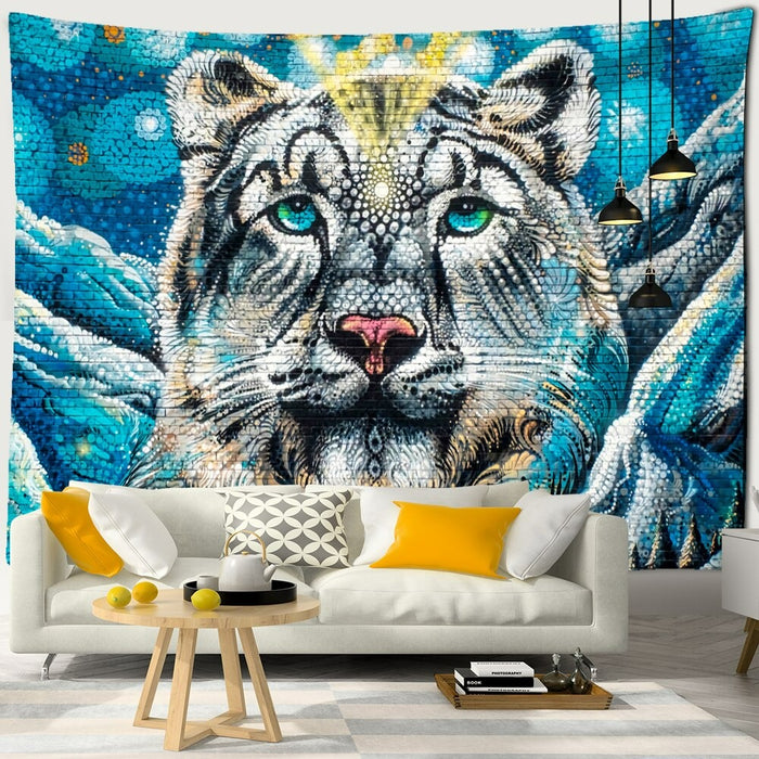 Tiger Oil Painting Wall Hanging Tapis Cloth